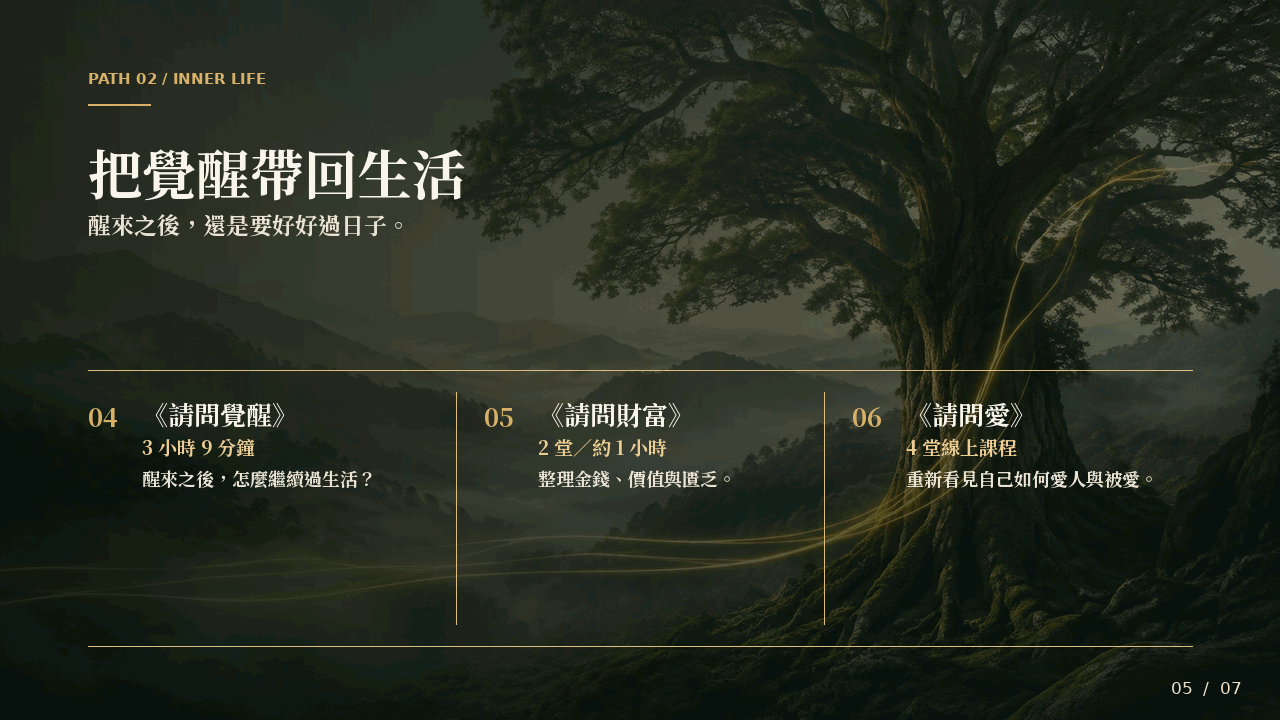 覺醒與生活課程：靈魂覺醒、財富豐盛與愛的關係